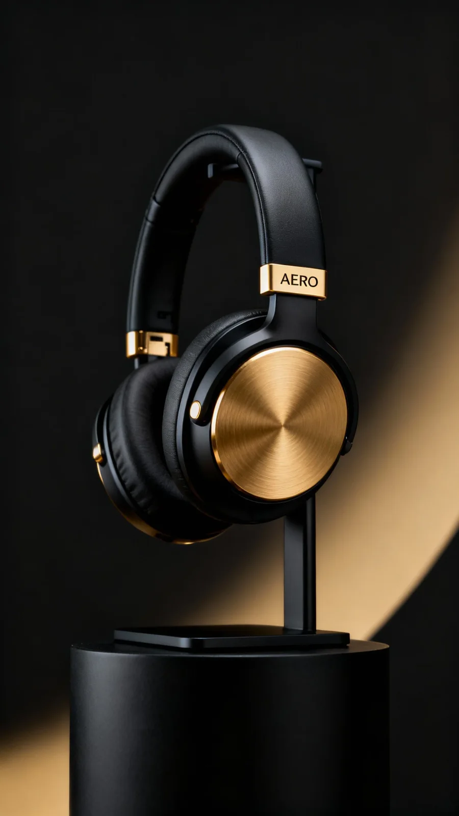 Casque audio noir et métal doré